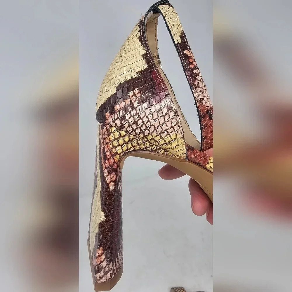 Vince Camuto Women's Madilin Platform Snake Print Leather Sandal Size 9 - Picture 9 of 15